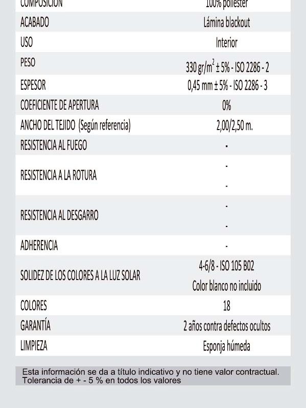 Muestra Tela Screen Cortinas Persianas Martinez Blanquer SL