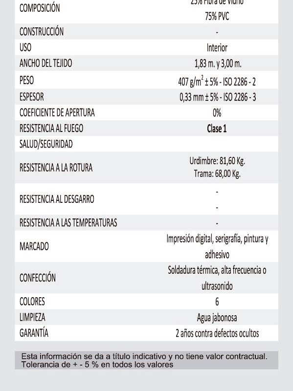 Muestra Tela Screen Cortinas Persianas Martinez Blanquer SL