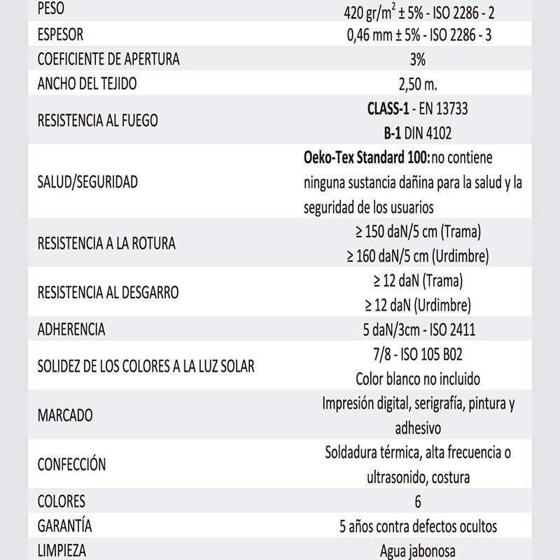 Muestra Tela Screen Cortinas Persianas Martinez Blanquer SL