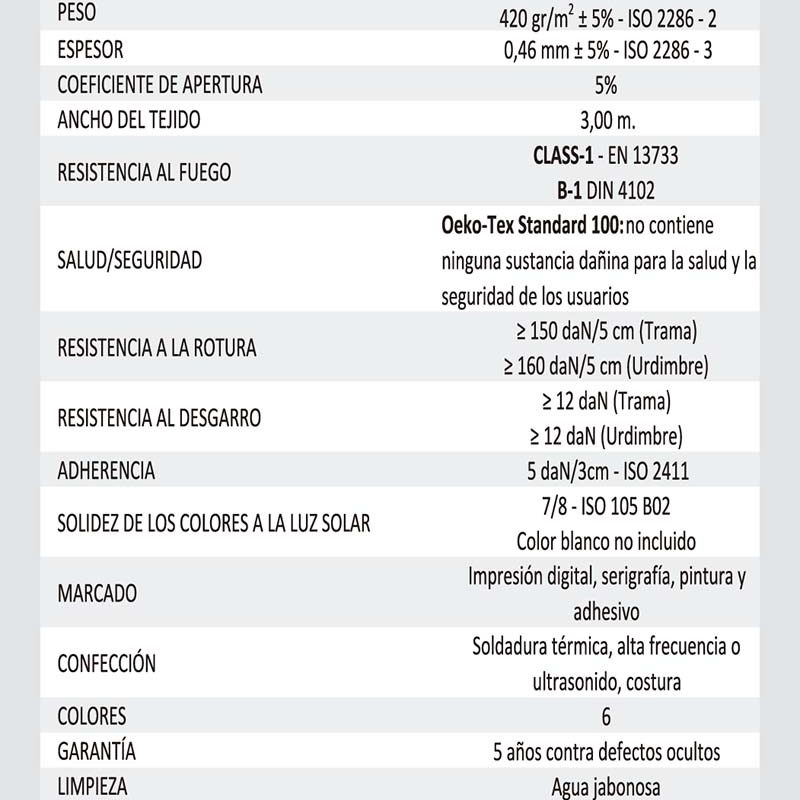 Muestra Tela Screen Cortinas Persianas Martinez Blanquer SL