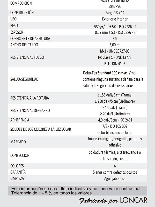 Muestra Tela Screen Cortinas Persianas Martinez Blanquer SL
